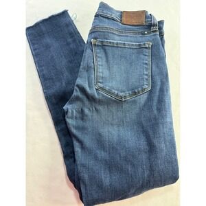 Lucky Brand Skinny Jeans Womens 27 Medium Wash Distressed Raw Hem Knee Rip
